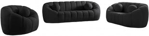 Elijah Black Boucle Fabric Loveseat - 644Black-L - Vega Furniture