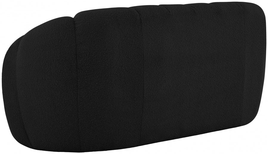 Elijah Black Boucle Fabric Loveseat - 644Black-L - Vega Furniture