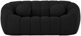 Elijah Black Boucle Fabric Loveseat - 644Black-L - Vega Furniture