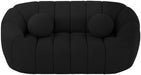 Elijah Black Boucle Fabric Loveseat - 644Black-L - Vega Furniture