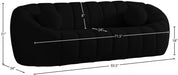 Elijah Black Boucle Fabric Sofa - 644Black-S - Vega Furniture