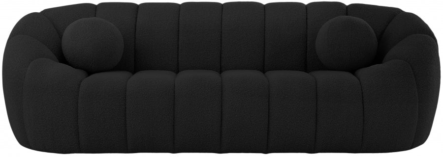 Elijah Black Boucle Fabric Sofa - 644Black-S - Vega Furniture