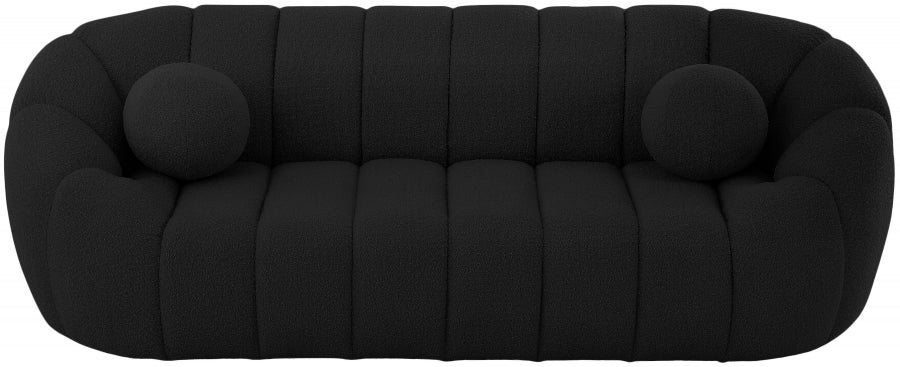 Elijah Black Boucle Fabric Sofa - 644Black-S - Vega Furniture