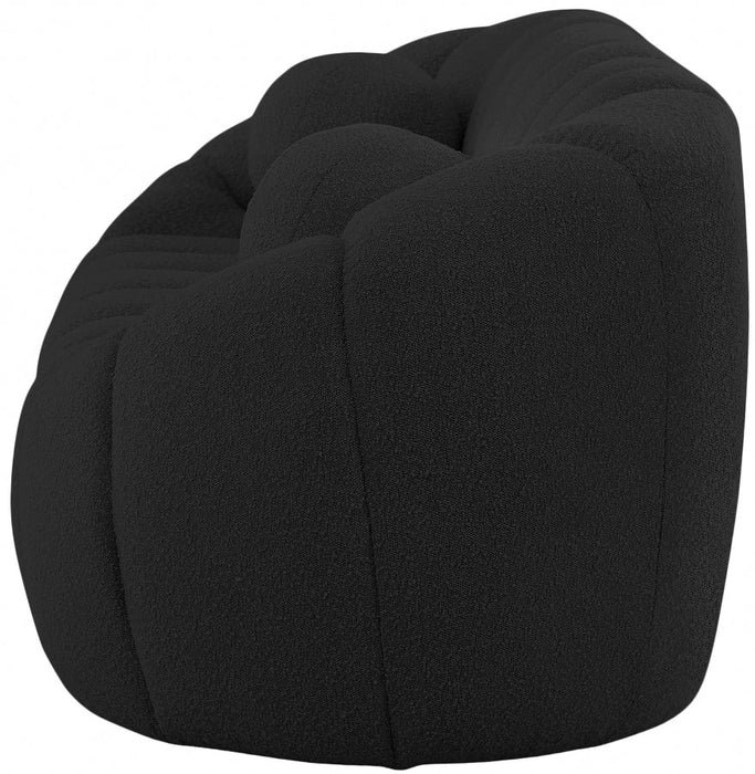 Elijah Black Boucle Fabric Sofa - 644Black-S - Vega Furniture