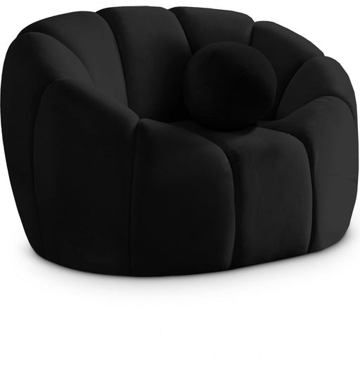 Elijah Black Velvet Chair - 613Black-C - Vega Furniture