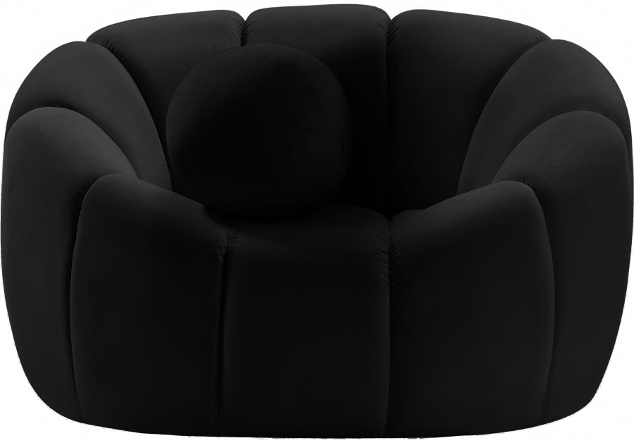 Elijah Black Velvet Chair - 613Black-C - Vega Furniture