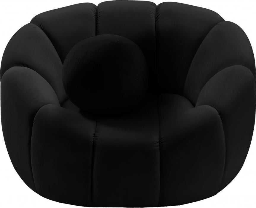 Elijah Black Velvet Chair - 613Black-C - Vega Furniture