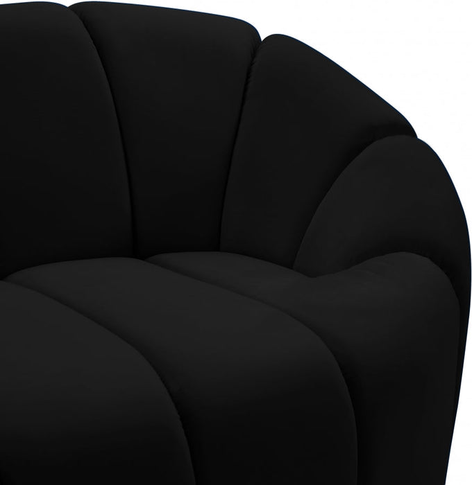 Elijah Black Velvet Chair - 613Black-C - Vega Furniture