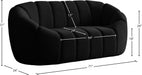 Elijah Black Velvet Loveseat - 613Black-L - Vega Furniture