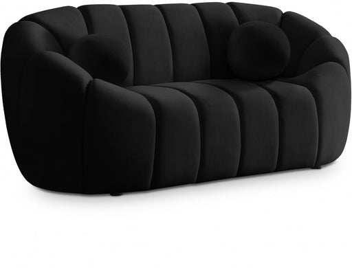 Elijah Black Velvet Loveseat - 613Black-L - Vega Furniture