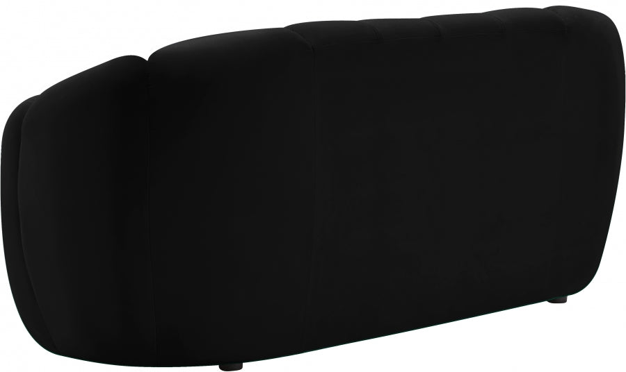 Elijah Black Velvet Loveseat - 613Black-L - Vega Furniture