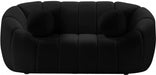 Elijah Black Velvet Loveseat - 613Black-L - Vega Furniture