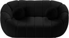 Elijah Black Velvet Loveseat - 613Black-L - Vega Furniture