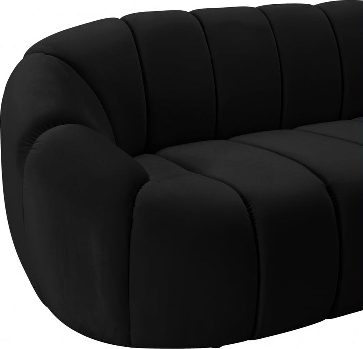 Elijah Black Velvet Loveseat - 613Black-L - Vega Furniture