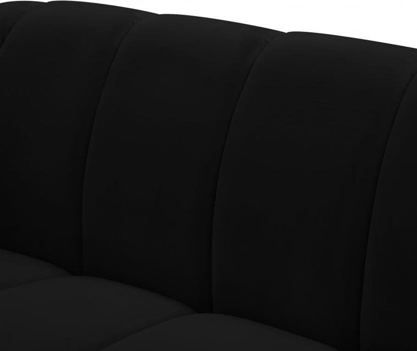 Elijah Black Velvet Loveseat - 613Black-L - Vega Furniture