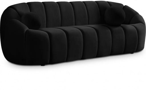 Elijah Black Velvet Sofa - 613Black-S - Vega Furniture