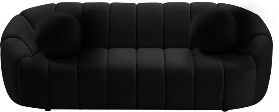 Elijah Black Velvet Sofa - 613Black-S - Vega Furniture