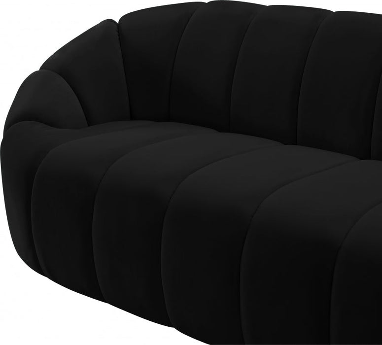 Elijah Black Velvet Sofa - 613Black-S - Vega Furniture