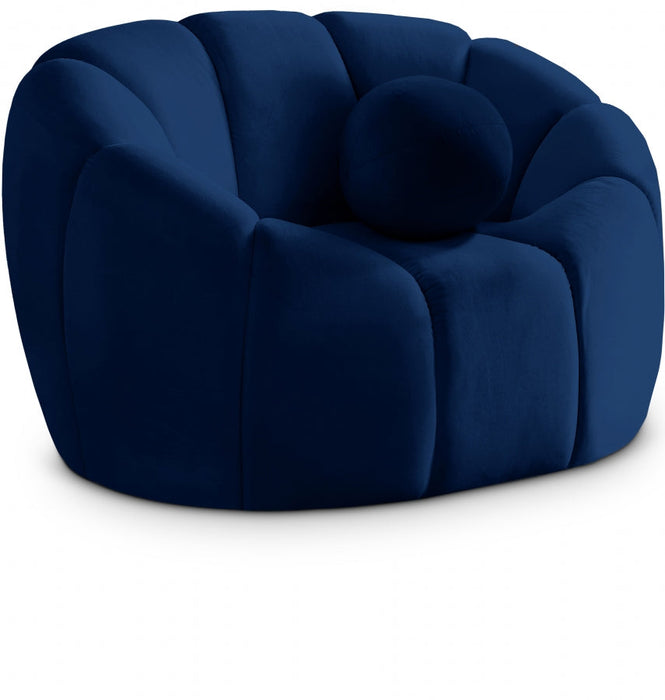 Elijah Blue Velvet Chair - 613Navy-C - Vega Furniture