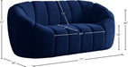 Elijah Blue Velvet Loveseat - 613Navy-L - Vega Furniture