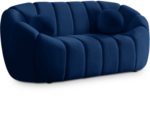 Elijah Blue Velvet Loveseat - 613Navy-L - Vega Furniture