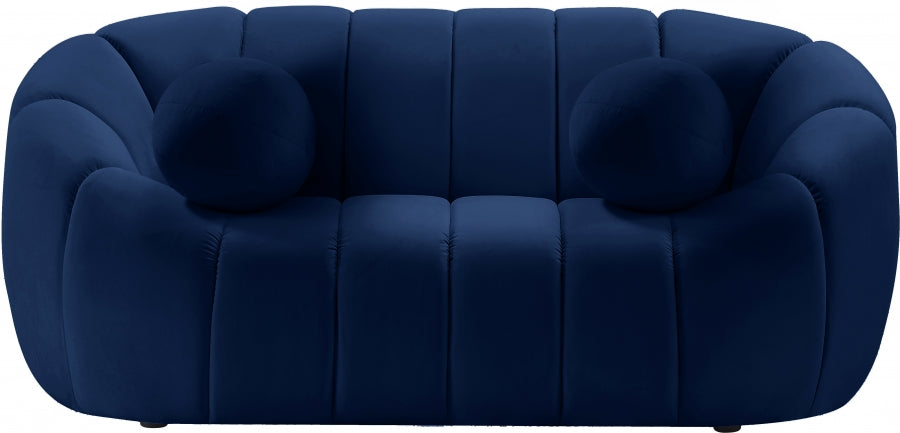 Elijah Blue Velvet Loveseat - 613Navy-L - Vega Furniture