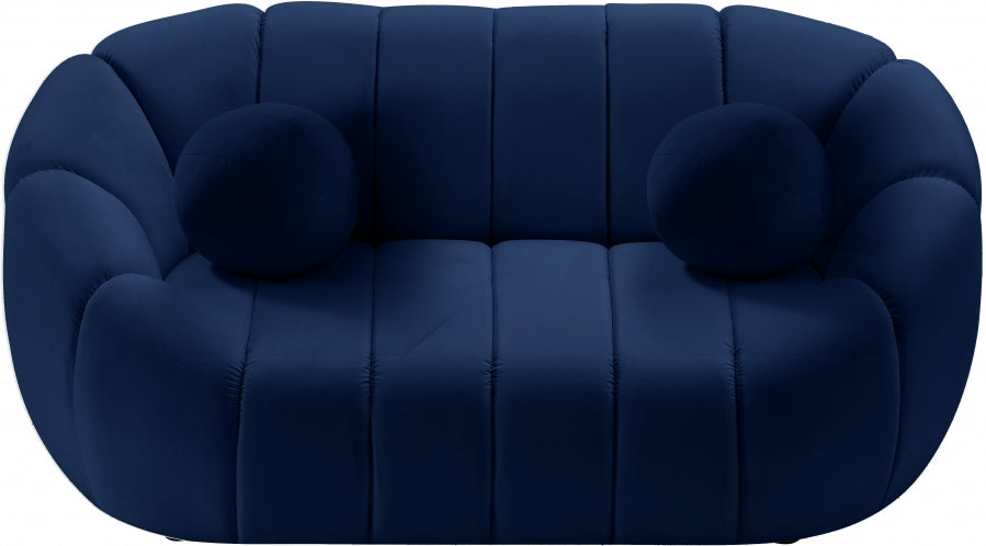 Elijah Blue Velvet Loveseat - 613Navy-L - Vega Furniture