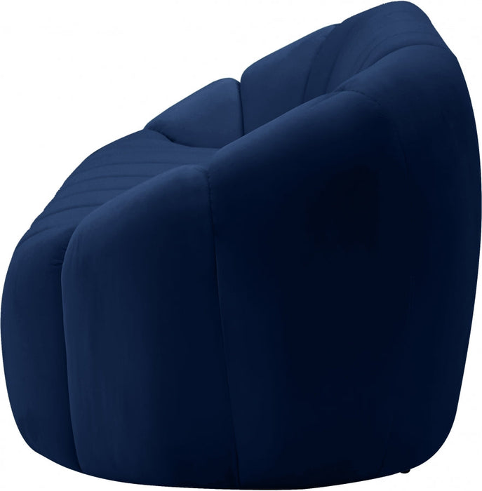 Elijah Blue Velvet Loveseat - 613Navy-L - Vega Furniture