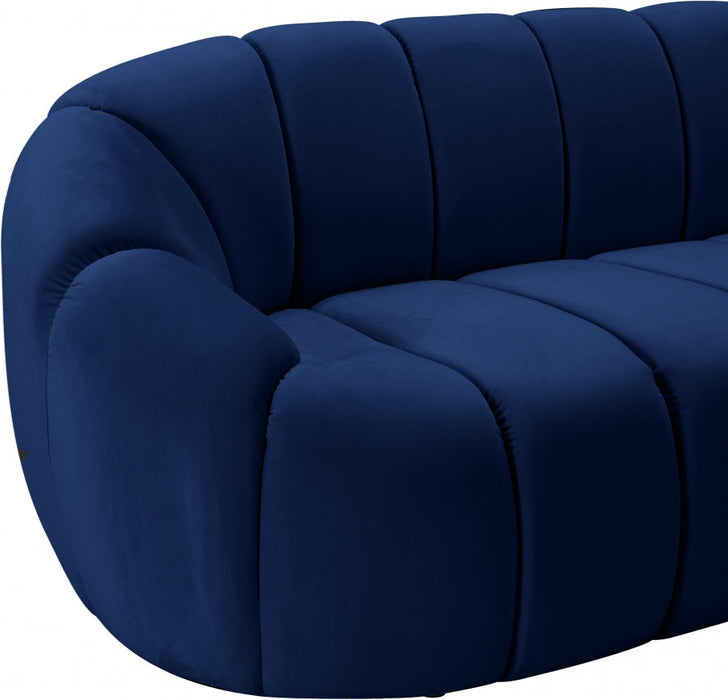 Elijah Blue Velvet Loveseat - 613Navy-L - Vega Furniture