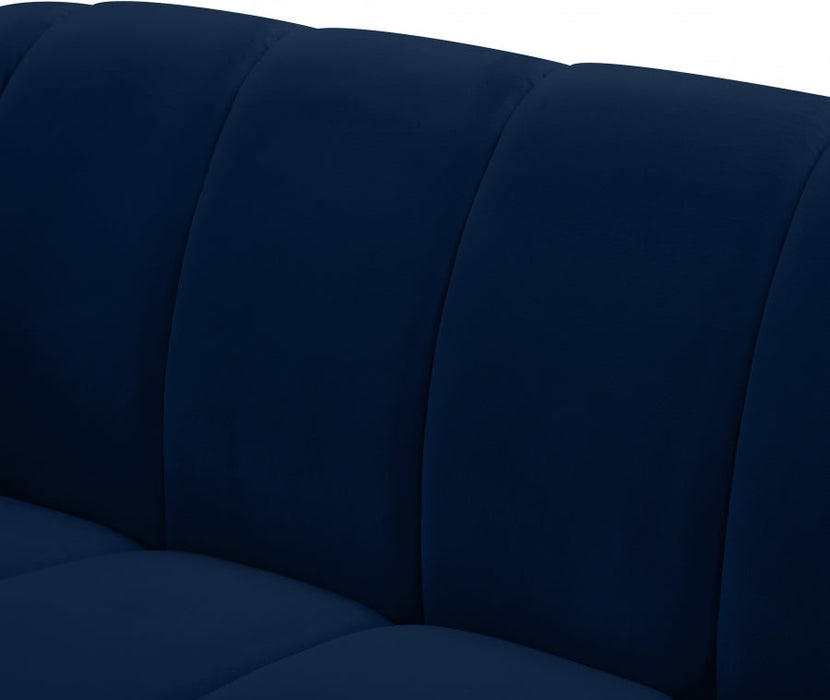 Elijah Blue Velvet Loveseat - 613Navy-L - Vega Furniture