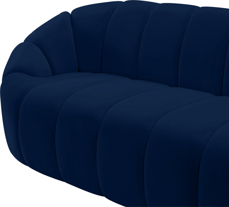 Elijah Blue Velvet Sofa - 613Navy-S - Vega Furniture