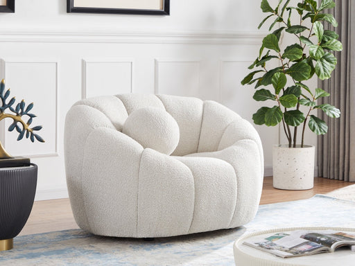 Elijah Cream Boucle Fabric Chair - 644Cream-C - Vega Furniture