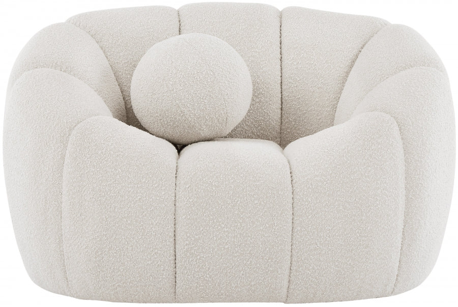 Elijah Cream Boucle Fabric Chair - 644Cream-C - Vega Furniture