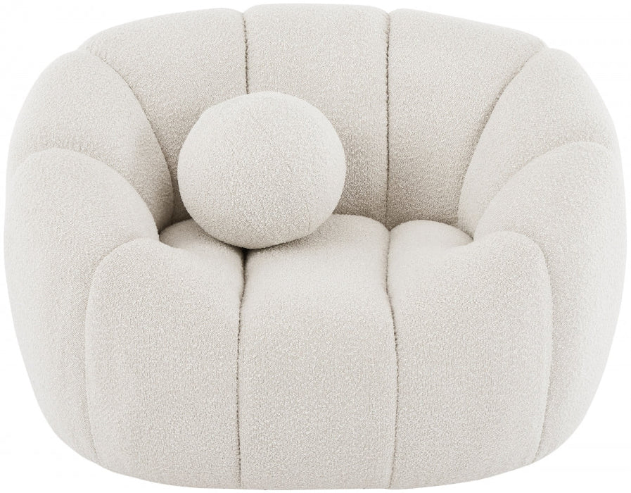 Elijah Cream Boucle Fabric Chair - 644Cream-C - Vega Furniture