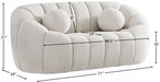 Elijah Cream Boucle Fabric Loveseat - 644Cream-L - Vega Furniture