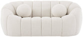 Elijah Cream Boucle Fabric Loveseat - 644Cream-L - Vega Furniture