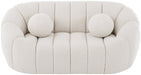 Elijah Cream Boucle Fabric Loveseat - 644Cream-L - Vega Furniture