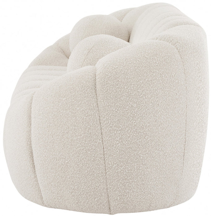 Elijah Cream Boucle Fabric Sofa - 644Cream-S - Vega Furniture