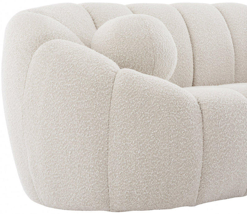 Elijah Cream Boucle Fabric Sofa - 644Cream-S - Vega Furniture