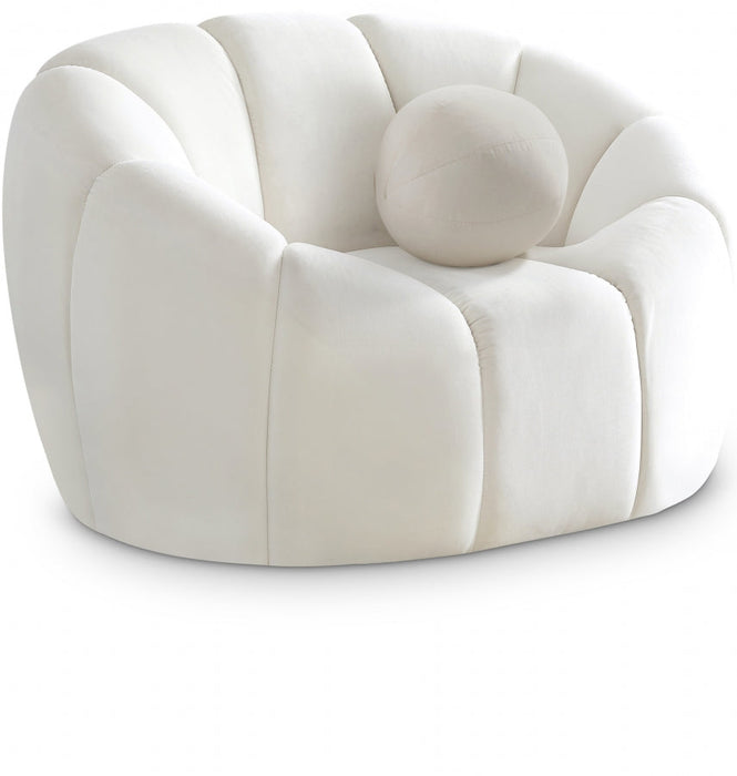 Elijah Cream Velvet Chair - 613Cream-C - Vega Furniture