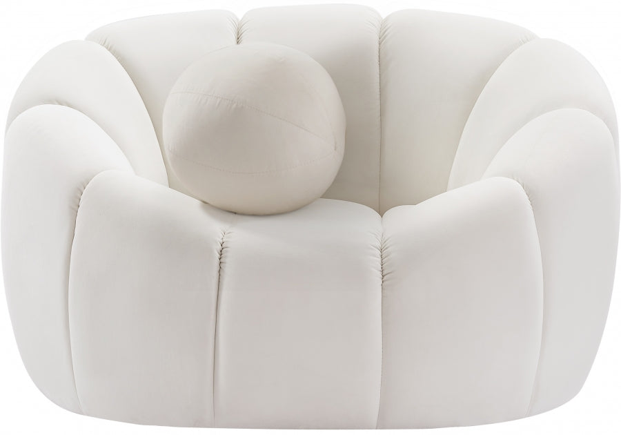 Elijah Cream Velvet Chair - 613Cream-C - Vega Furniture