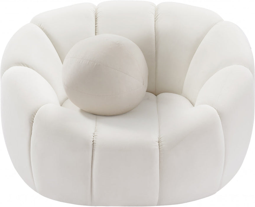 Elijah Cream Velvet Chair - 613Cream-C - Vega Furniture