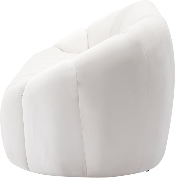 Elijah Cream Velvet Loveseat - 613Cream-L - Vega Furniture