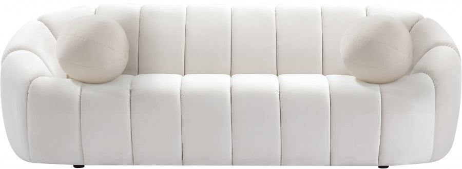 Elijah Cream Velvet Sofa - 613Cream-S - Vega Furniture