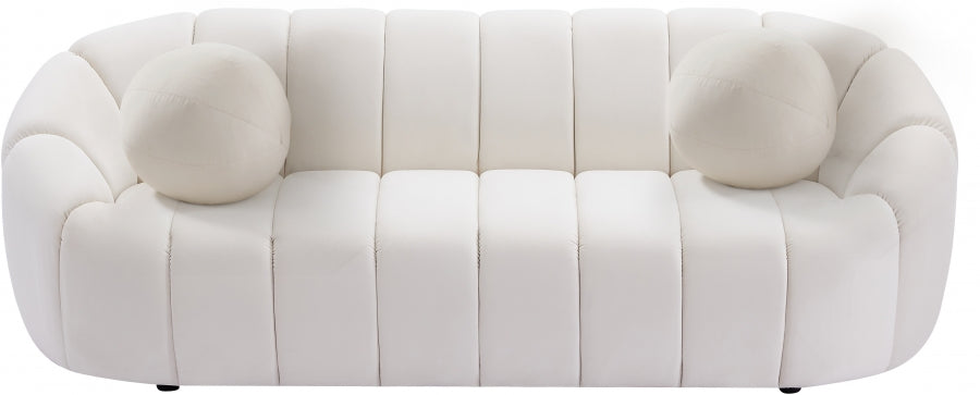 Elijah Cream Velvet Sofa - 613Cream-S - Vega Furniture