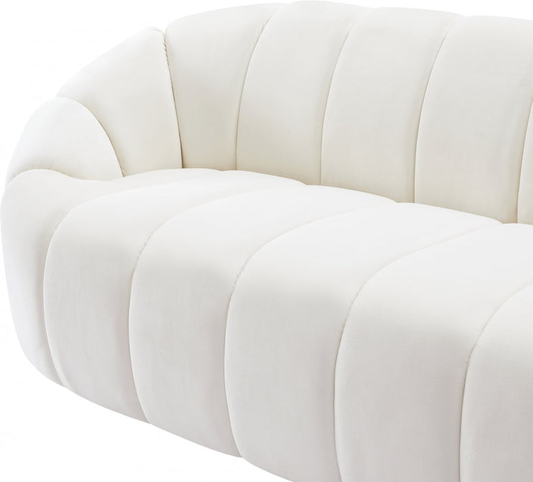 Elijah Cream Velvet Sofa - 613Cream-S - Vega Furniture