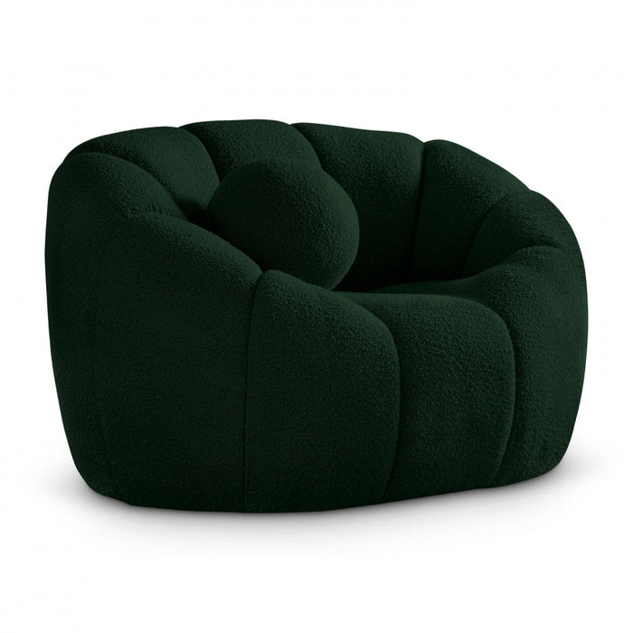 Elijah Green Boucle Fabric Chair - 644Green-C - Vega Furniture