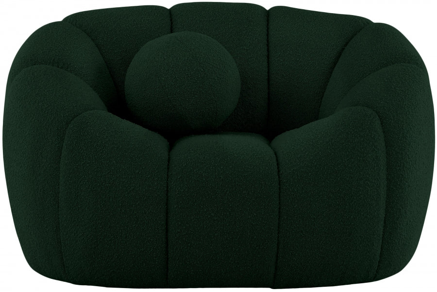 Elijah Green Boucle Fabric Chair - 644Green-C - Vega Furniture