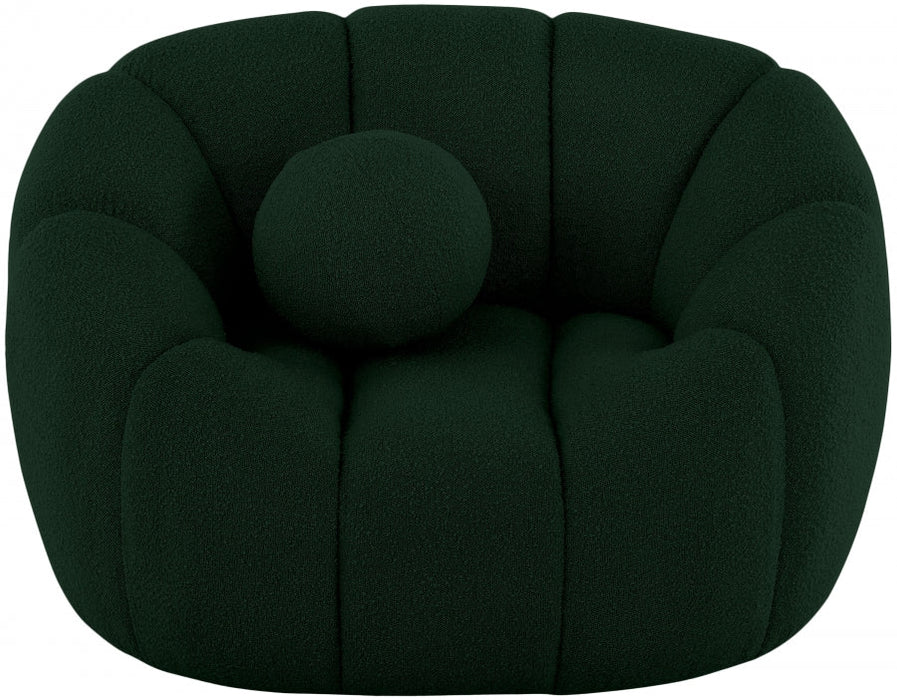 Elijah Green Boucle Fabric Chair - 644Green-C - Vega Furniture