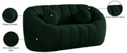 Elijah Green Boucle Fabric Loveseat - 644Green-L - Vega Furniture